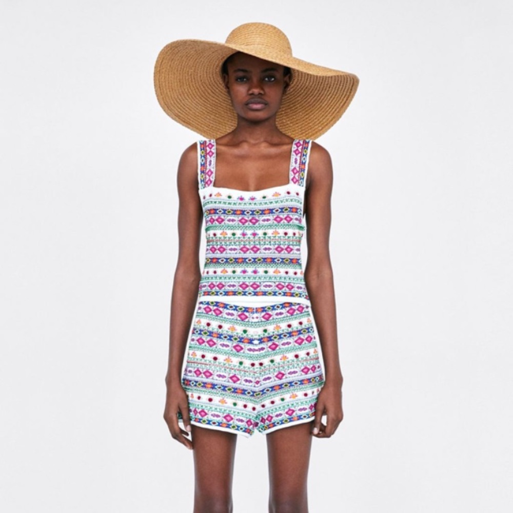 NWT! Zara embroidered shorts